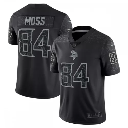 Minnesota Vikings Randy Moss Nike Reflective Limited Black Jersey