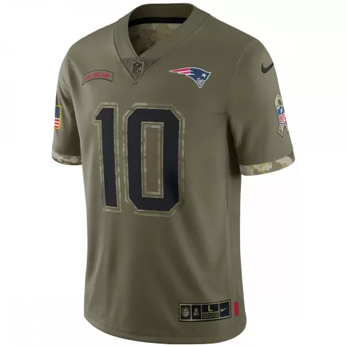 Nike Olive Mac Jones New England Patriots 2022 Salute To Service Limited Jersey