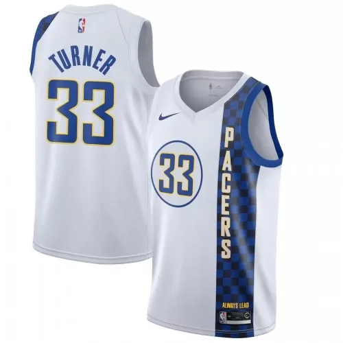 Myles Turner #33 Indiana Pacers Men's Nike White City Edition 2019/20 Swingman Jersey