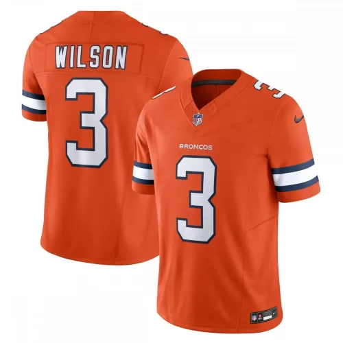 Denver Broncos Russell Wilson Nike Vapor F.U.S.E. Limited Jersey in Orange Color