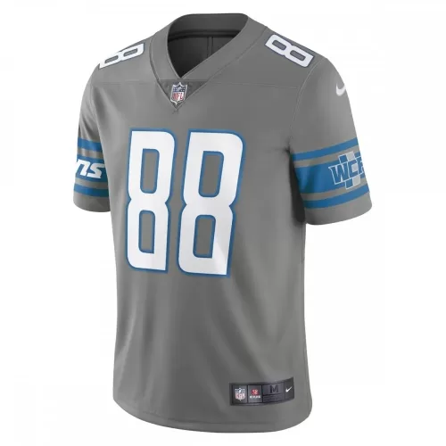 Detroit Lions T.J. Hockenson Nike Vapor Limited Steel Jersey