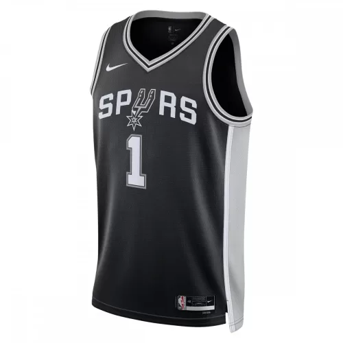 Nike Black Icon Edition Victor Wembanyama 2023 NBA Draft First Round Pick Swingman Jersey - San Antonio Spurs