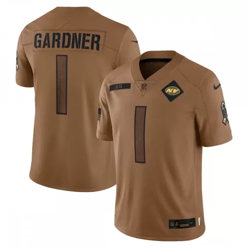 New York Jets Ahmad Sauce Gardner Salute To Service Limited Jersey 2023 - Brown