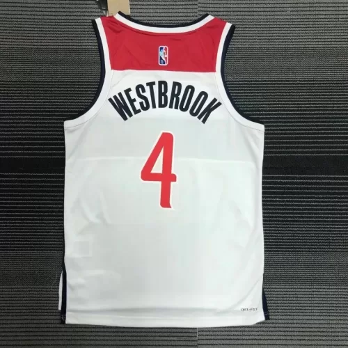 2021/22 Washington Wizards Russell Westbrook #4 Nike White Swingman NBA Jersey - Association Edition