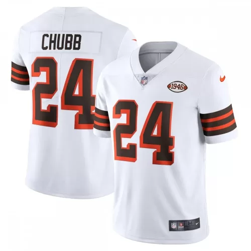 Cleveland Browns Nick Chubb Nike 1946 Collection White Alternate Vapor Limited Jersey