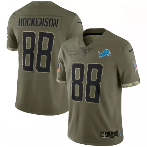 Detroit Lions T.J. Hockenson 2022 Salute To Service Limited Jersey - Olive | Nike