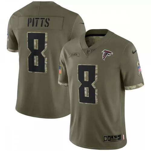 Kyle Pitts Atlanta Falcons 2022 Salute To Service Limited Jersey - Olive Green Color