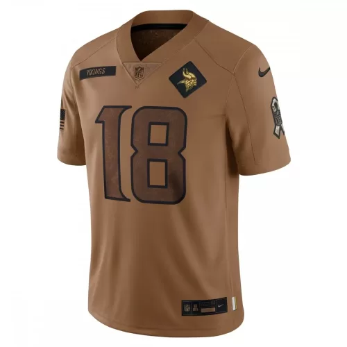 Justin Jefferson Minnesota Vikings 2023 Salute To Service Limited Jersey - Brown, Nike Brand