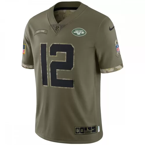 New York Jets Joe Namath 2022 Salute To Service Limited Edition Retired Player Jersey - Olive