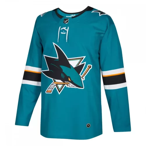 Authentic Adidas San Jose Sharks Teal Blank Home Jersey