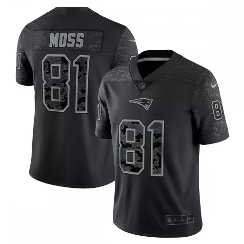 Randy Moss New England Patriots Black Nike Reflective Limited Jersey