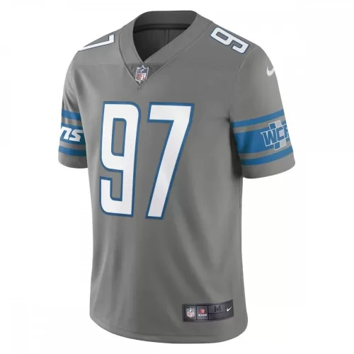 Aidan Hutchinson Detroit Lions Nike Steel Alternate Vapor Limited Team Jersey