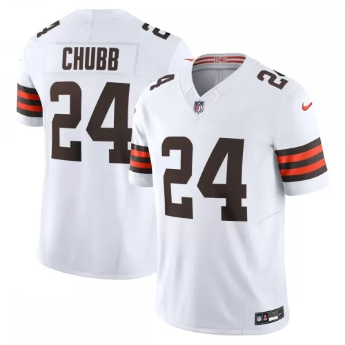 Cleveland Browns Nick Chubb White Nike Vapor F.U.S.E. Limited Football Jersey