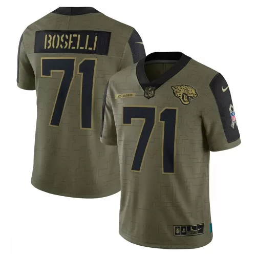 Nike Tony Boselli Jacksonville Jaguars 2021 Salute To Service Retired Player Limited Jersey - Olive