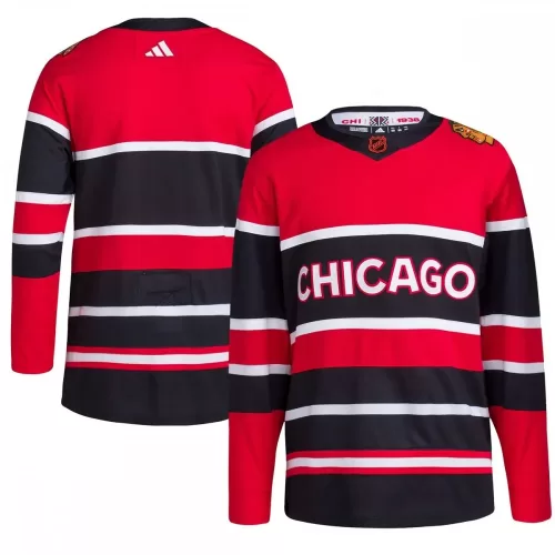 Chicago Blackhawks adidas Reverse Retro 2.0 Authentic Blank Red Jersey