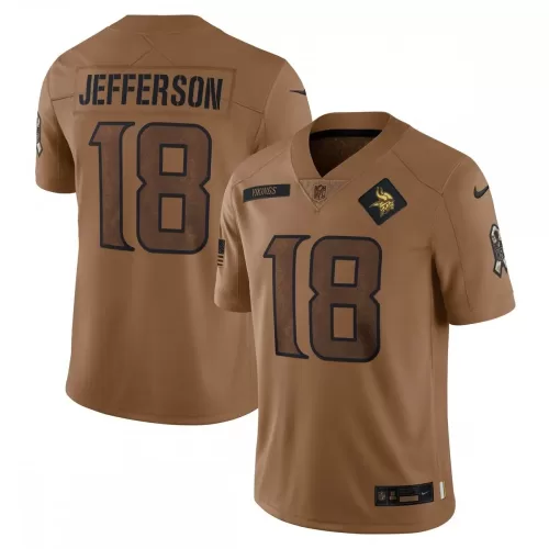 Justin Jefferson Minnesota Vikings 2023 Salute To Service Limited Jersey - Brown, Nike Brand