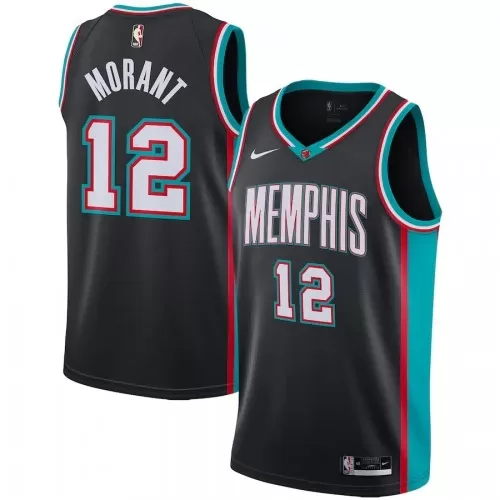 2020/21 Men's Memphis Grizzlies Ja Morant #12 Black Classic Edition Jersey