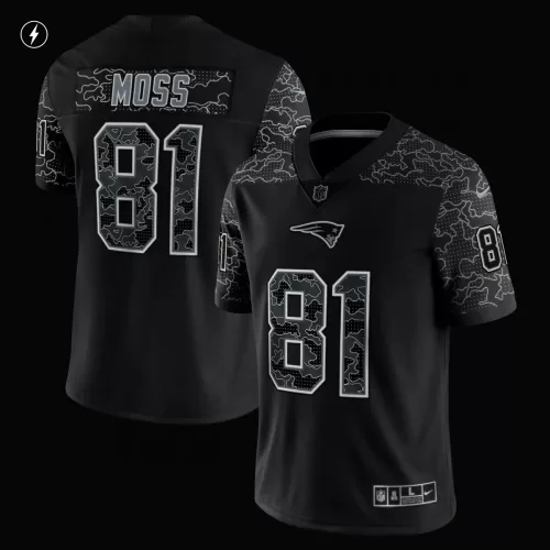 Randy Moss New England Patriots Black Nike Reflective Limited Jersey