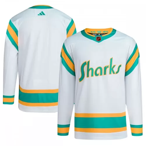 San Jose Sharks adidas Reverse Retro 2.0 Authentic White Blank Jersey