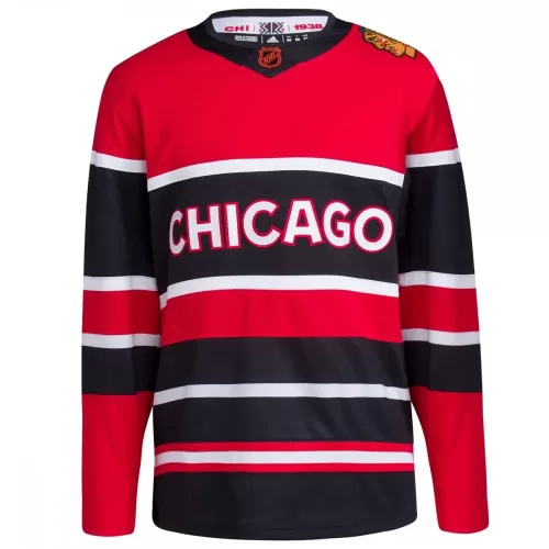 Chicago Blackhawks adidas Reverse Retro 2.0 Authentic Blank Red Jersey