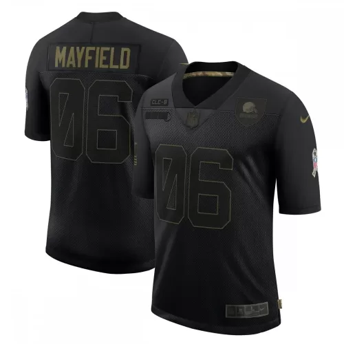 2020 Cleveland Browns Baker Mayfield Salute To Service Limited Black Jersey