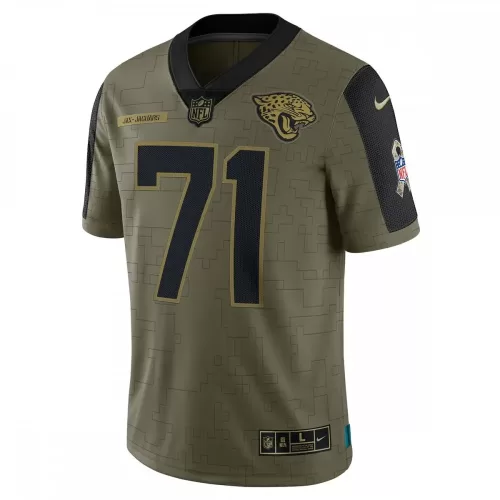 Nike Tony Boselli Jacksonville Jaguars 2021 Salute To Service Retired Player Limited Jersey - Olive