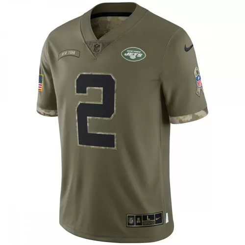 Nike Olive Zach Wilson New York Jets 2022 Salute To Service Limited Jersey