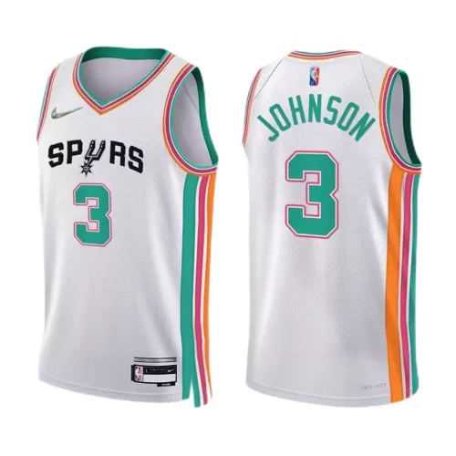 San Antonio Spurs Keldon Johnson 2021/22 White City Edition Nike Swingman Jersey for Men