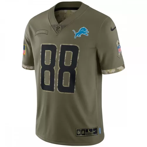 Detroit Lions T.J. Hockenson 2022 Salute To Service Limited Jersey - Olive | Nike