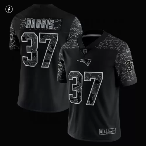 New England Patriots Damien Harris Black Reflective Limited Jersey