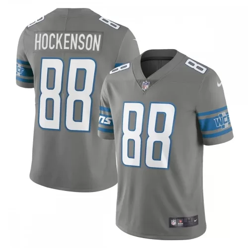 Detroit Lions T.J. Hockenson Nike Vapor Limited Steel Jersey