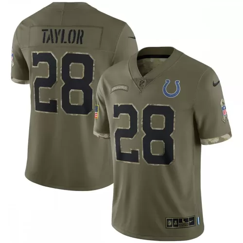 Jonathan Taylor Indianapolis Colts Salute To Service Limited Jersey 2022 - Olive | Official NFL Gear