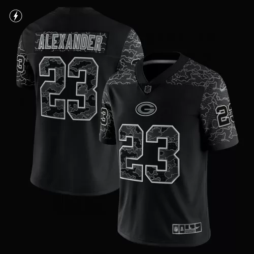 Jaire Alexander Green Bay Packers Black Nike Reflective Limited Jersey