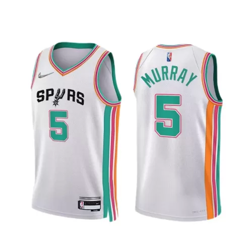 San Antonio Spurs Dejounte Murray #5 Nike White Swingman NBA Jersey