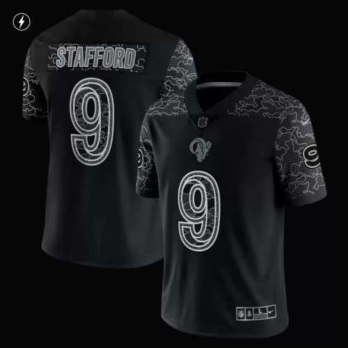 Los Angeles Rams Matthew Stafford Nike Reflection Limited Black Jersey