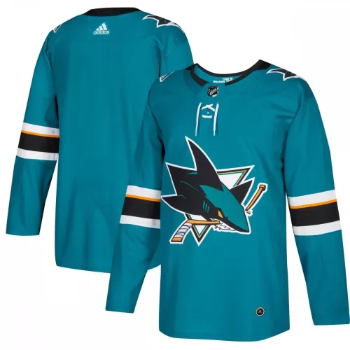 Authentic Adidas San Jose Sharks Teal Blank Home Jersey