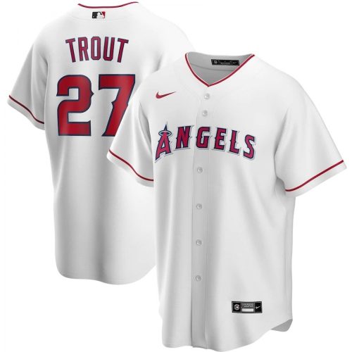 Los Angeles Angels Mike Trout #27 Men's White Home 2020 Replica Jersey - Nike