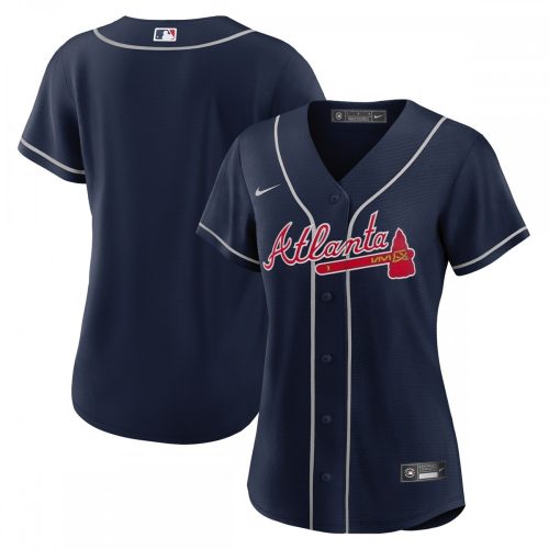 Atlanta Braves Women's Navy Alternate Replica Team Jersey by Nike