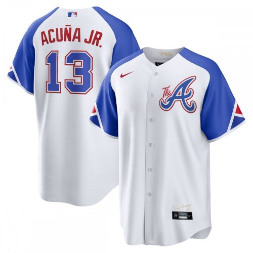 Atlanta Braves Ronald Acuña Jr. 2023 City Connect Replica Player Jersey - White | Nike