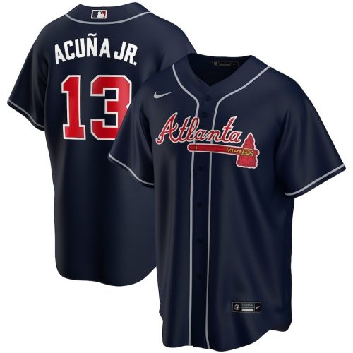 2020 Atlanta Braves Men's Ronald Acuña Jr. #13 Navy Player Jersey