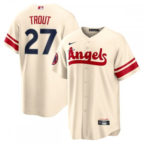 Los Angeles Angels Mike Trout Nike 2022 City Connect Cream Jersey Replica Player