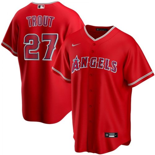 Los Angeles Angels Mike Trout #27 Nike Scarlet 2020 Alternate Jersey - Best Deals Online