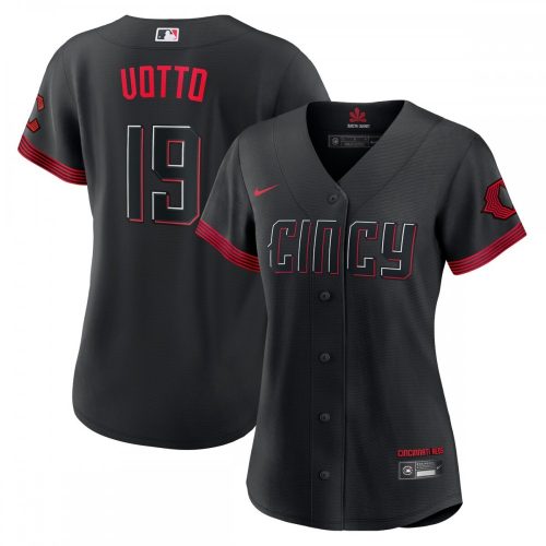 Cincinnati Reds Joey Votto 2023 City Connect Nike Women's Black Player Jersey Replica