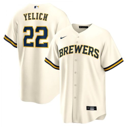 2020 Nike Cream Home Christian Yelich #22 Baseball Jersey for Men - Milwaukee Brewers