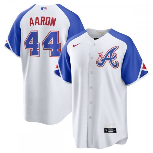 Atlanta Braves Nike 2023 City Connect Hank Aaron Replica Player Jersey - White: Buy Now!