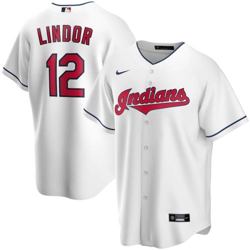 Cleveland Indians Francisco Lindor #12 Nike White Home 2020 Replica Jersey