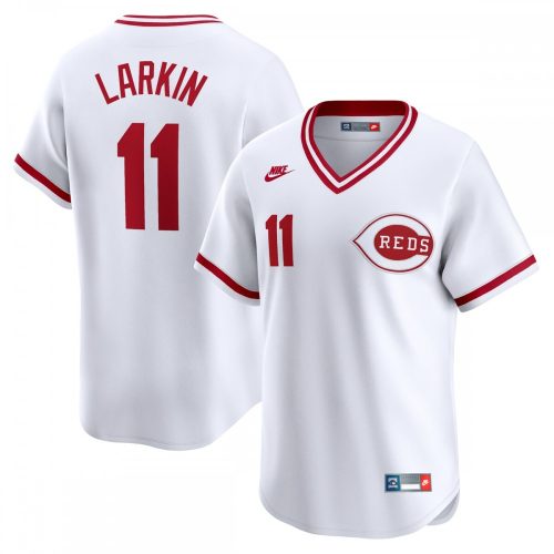 Cincinnati Reds Barry Larkin Nike Throwback Cooperstown Limited White Jersey