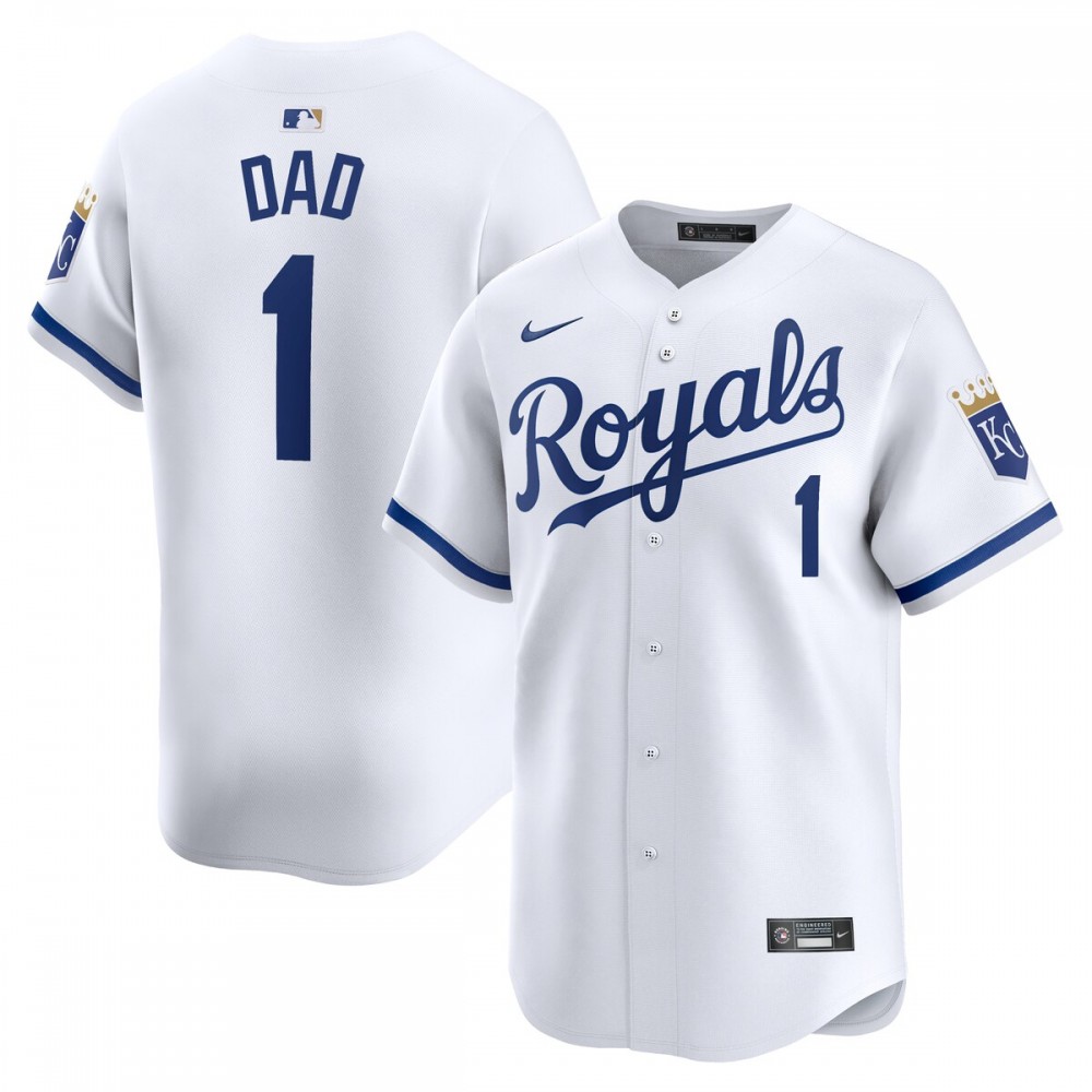 Kansas City Royals Nike White Home Limited Jersey #1 Dad Edition