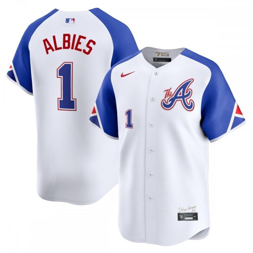 Atlanta Braves Ozzie Albies Nike City Connect White Limited Player Jersey