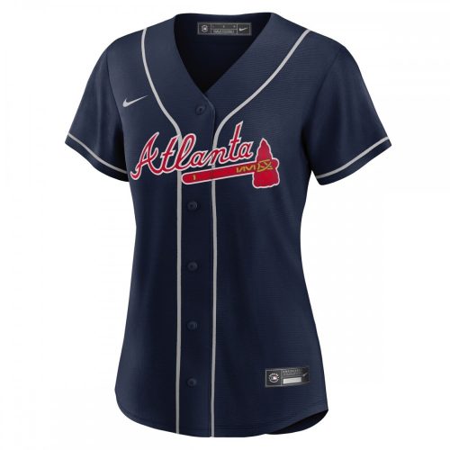 Atlanta Braves Women's Navy Alternate Replica Team Jersey by Nike